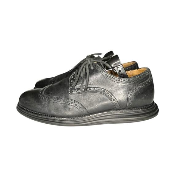 Cole Haan Other - Cole Haan C12597 Lunargrand Men's US 9M Black Leather Wing Tip Oxford Shoes